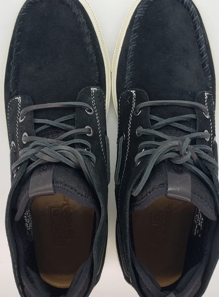 Polo Ralph Lauren Chukka 100 Black Suede Sneaker Boots Mens sz 8.5 NEW MSRP $150